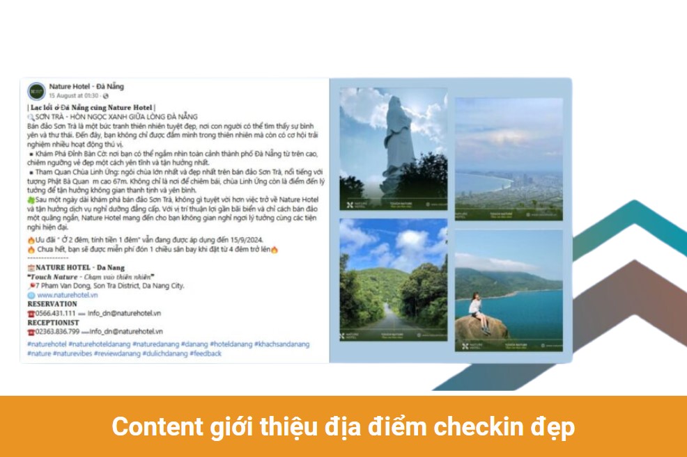 Content giới thiệu địa điểm vui chơi checkin