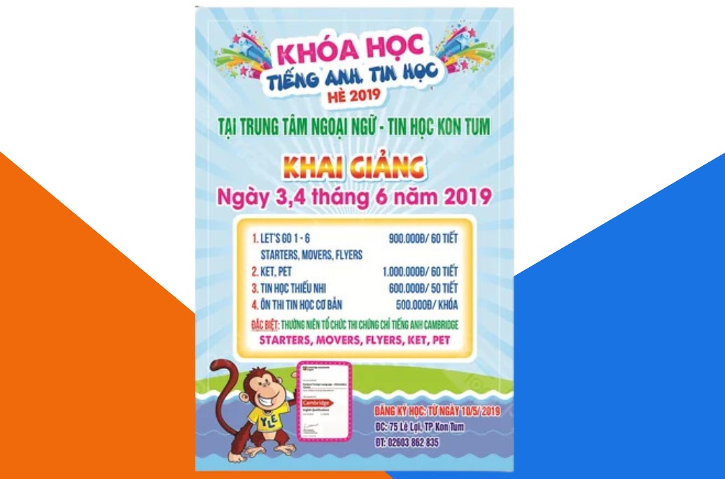 Mẫu tờ rơi khai giảng khóa học tiếng Anh tin học