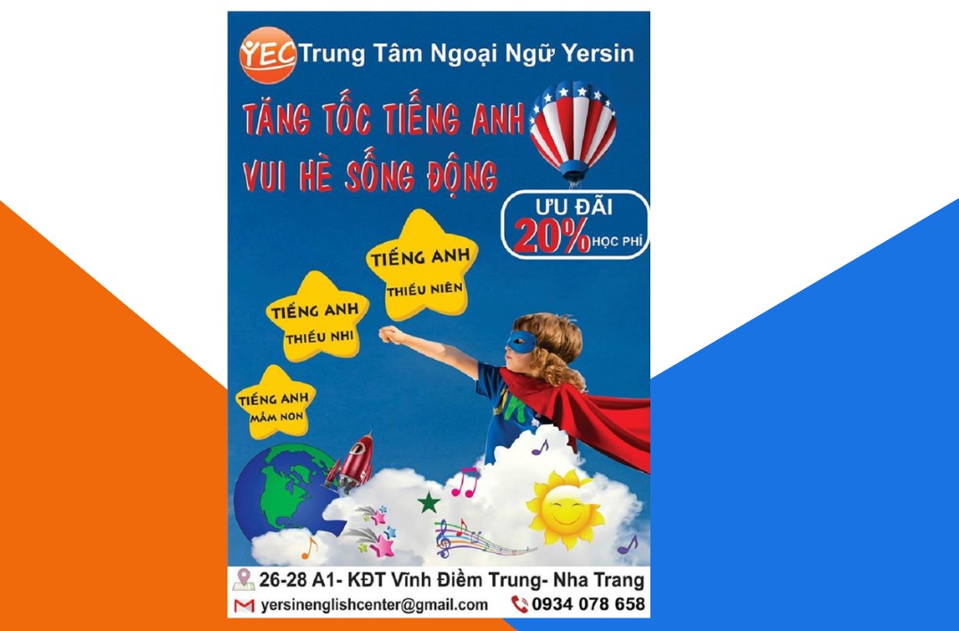 Mẫu tờ rơi giới thiệu chương trình ưu đãi giảm giá từ trung tâm ngoại ngữ