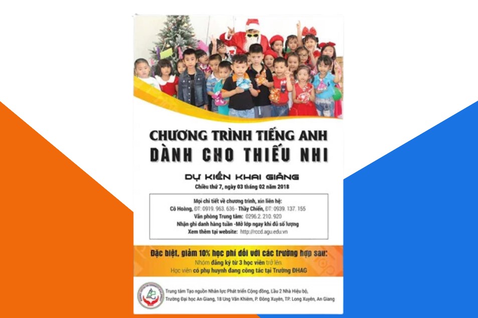 Mẫu tờ rơi khai trương chương trình tiếng anh cho thiếu nhi