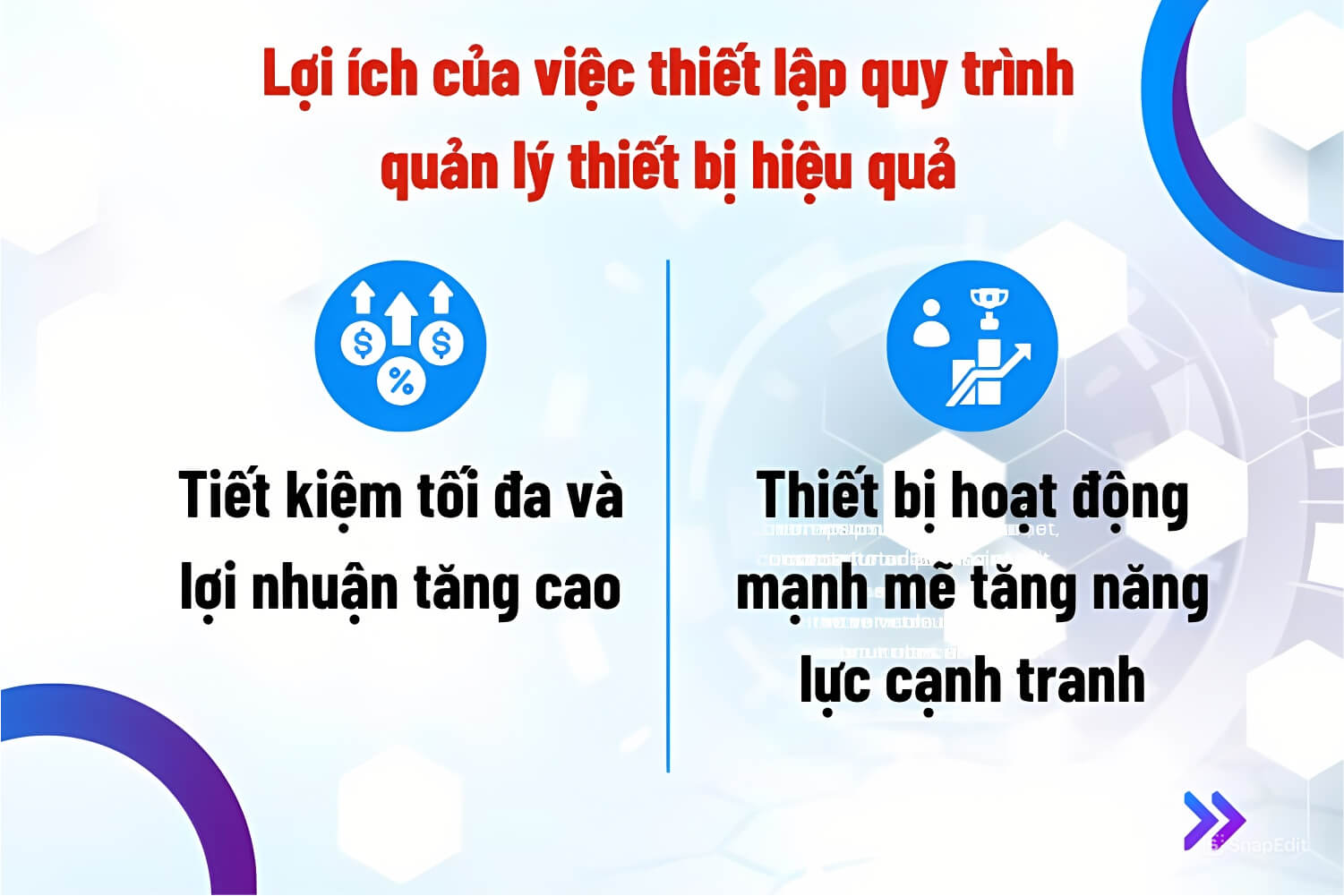 lợi ích của thiết lập quy trình quản lý thiết bị